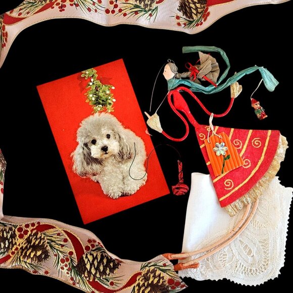 Antique Reticella Lace Hankie & Vintage Instant Christmas Collection Ornaments - Picture 12 of 12